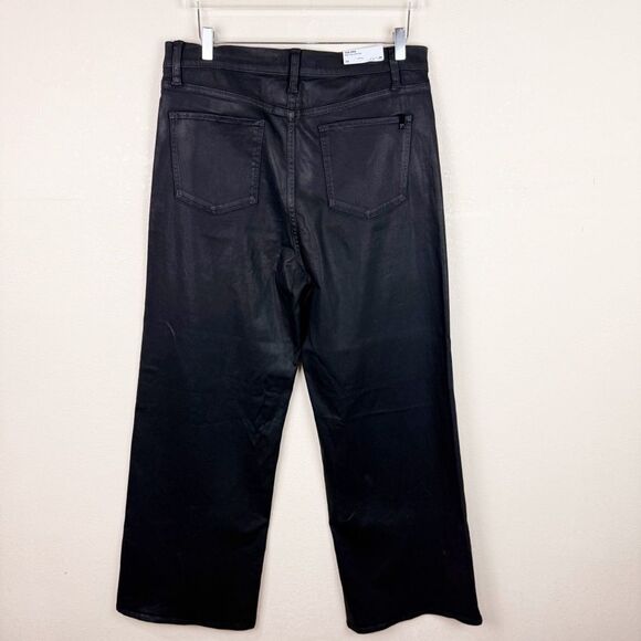 Joe's Jeans Black Mia Wide Leg Coated Pants Stretch Size 33 - Picture 6 of 8